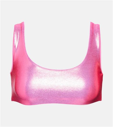 Jade Swim Rounded Edges Bikini Top In Neon Pink ModeSens
