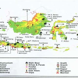 The distribution map of mineral and coal resources in Indonesia ...