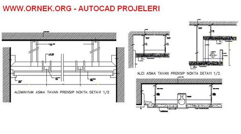 Asma Tavan Detay Çizimi dwg projesi Autocad Projeler Autocad Tavan