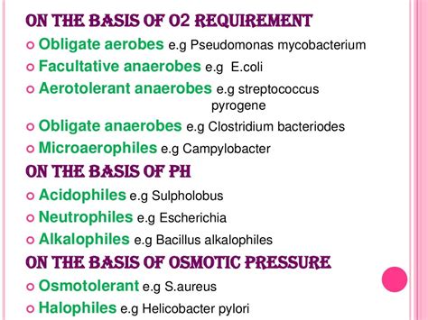 Classification of bacteria