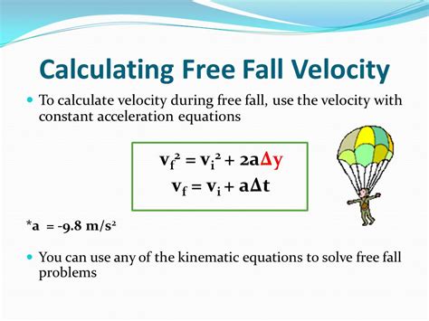 Free Fall Physics Equations