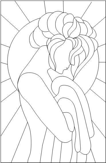 Woman Stained Glass Patterns Art Nouveau Designinte