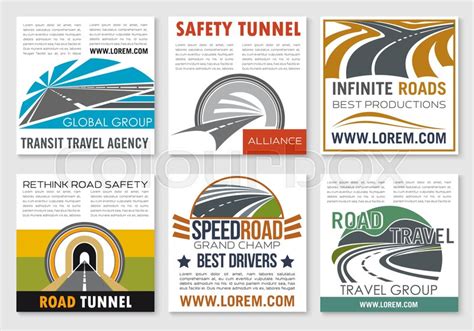 Road Travel And Traffic Safety Flyer Stock Vector Colourbox