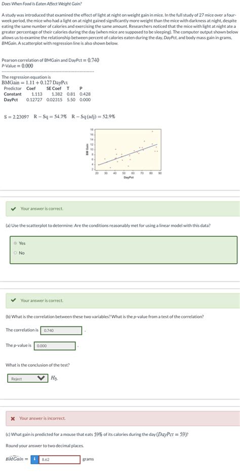 Solved Does When Food Is Eaten Affect Weight Gain A Study Chegg