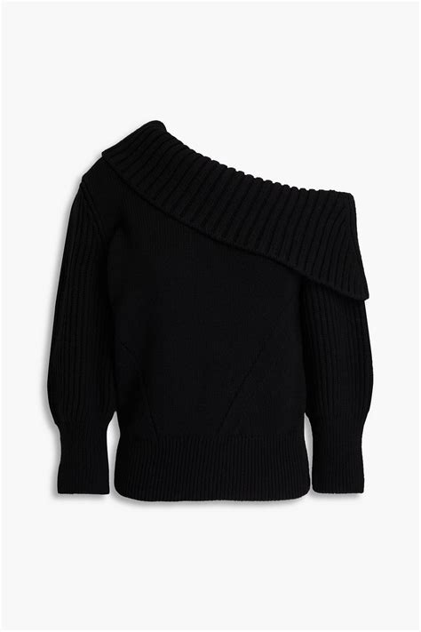 Alexander Mcqueen One Shoulder Wool And Cashmere Sweater The Outnet