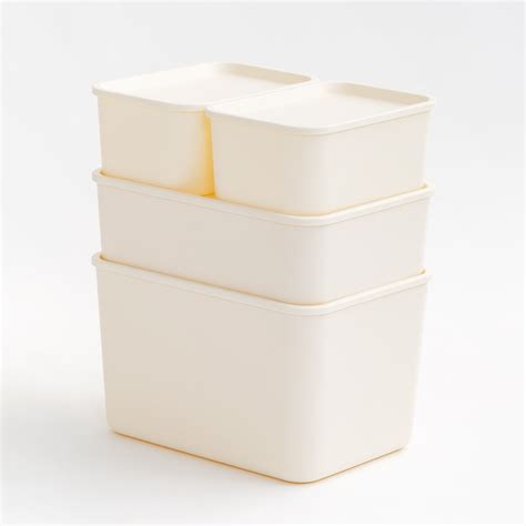 Iris Usa Plastic Modular Basket Bin And Lid Combo S M L Stackable