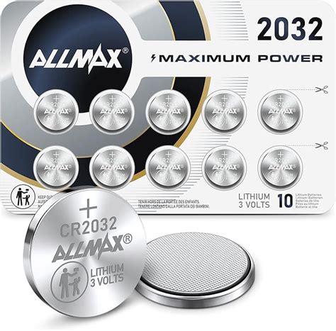 Allmax CR2032 Maximum Power Lithium Coin 3V Battery 10 Count Ultra