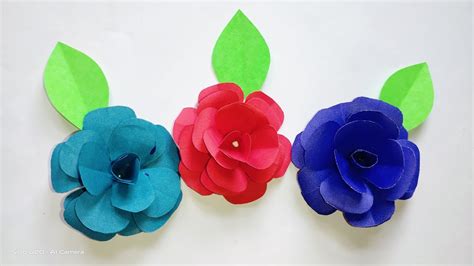 Easy Paper Flower Making Craft How To Make Paper Flower Paper Flower Making Step By Step Youtube