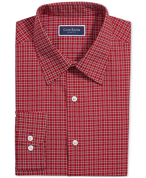 Club Room Mens Slim Fit Deco Check Dress Shirt Created For Macys