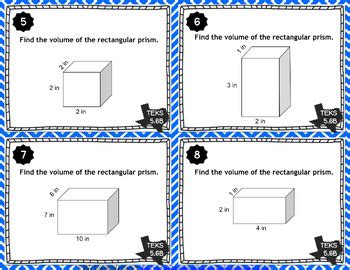 Teks B Task Cards Volume Of Rectangular Prisms By Educational Emporium