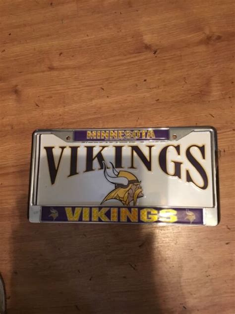 Minnesota Vikings Chrome Metal Bling License Plate Frame Ebay