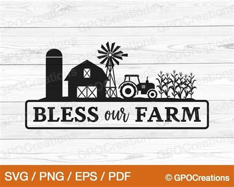 Farm Svg Bless Our Farm Svg Farm Life Svg Farm Scene Svg Farm Cut File Farm Clipart Barn