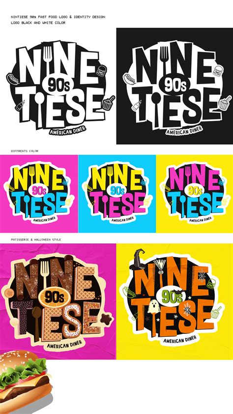 90s ninetiese fast food brand identity on Behance