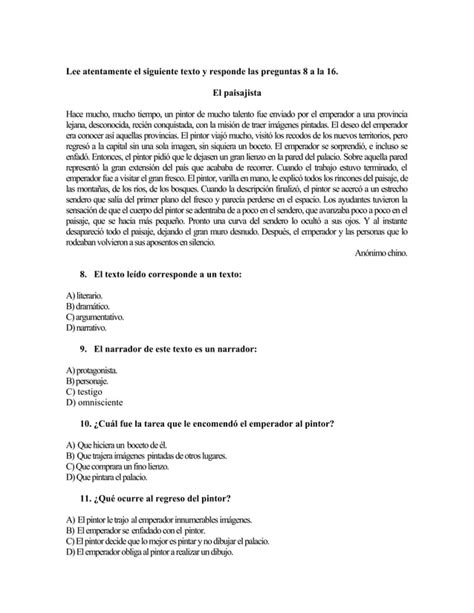 Ensayo Simce Sextoo Lenguaje Pdf