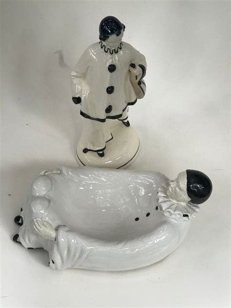 Vintage Art Deco French Pierrot Clown Ceramic Etsy