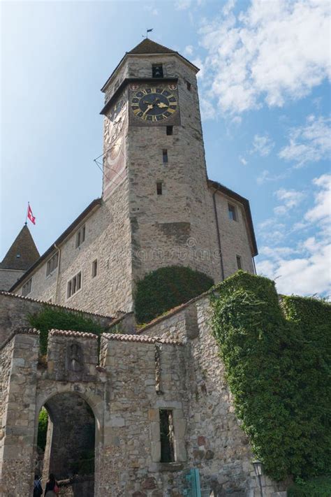 View Of The Medieval Castle And Clock Tower In Rapperswil Stock Image