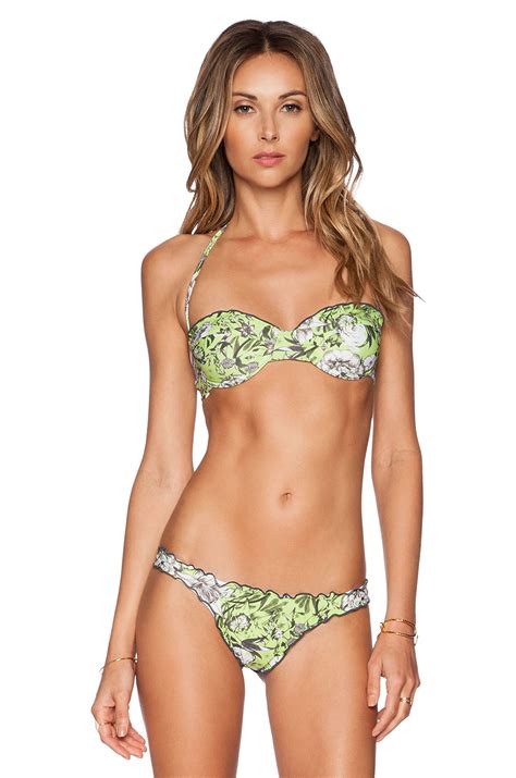 Lyst Vix Bandeau Underwire Bikini Top In Green