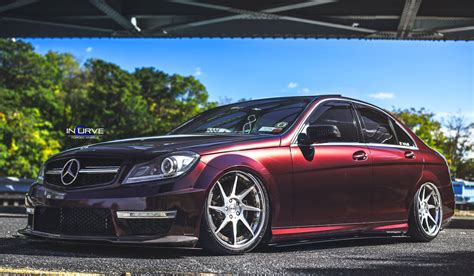 Red Mercedes C Class Done Right Stanced And Awesome — Gallery