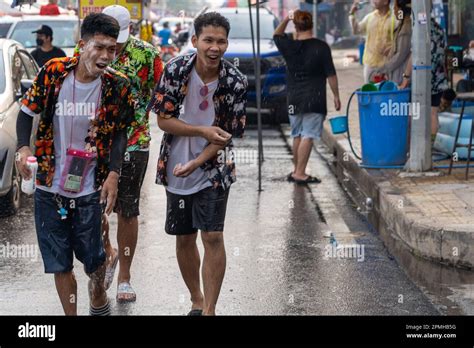 Nong Khai Thailand Th Apr Locals Celebrate The Songkran