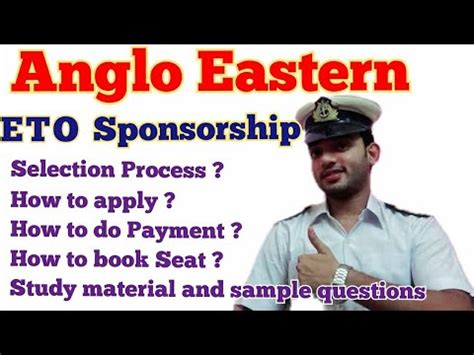 Anglo Eastern ETO Sponsorship Exam How To Apply Payment Seat