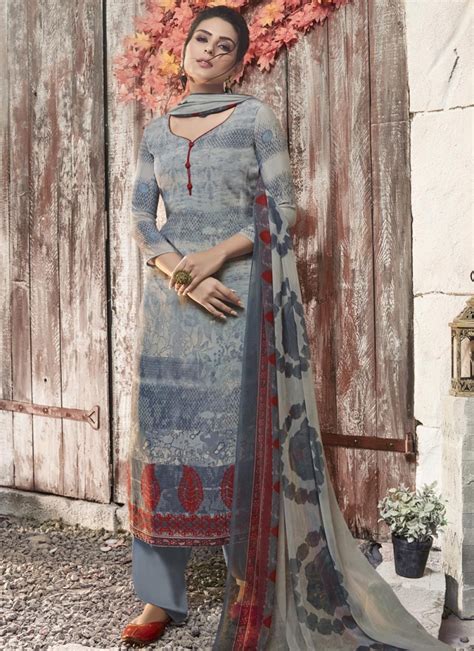 Buy Crepe Silk Digital Print Work Palazzo Style Pakistani Salwar Kameez