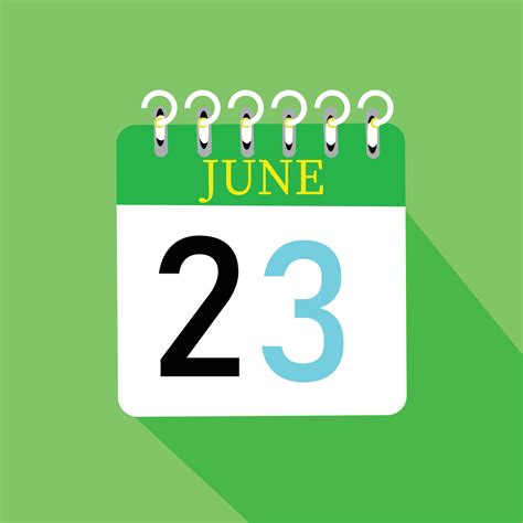 June 23 Calendar Daily Icon Date Month 26503162 Vector Art At Vecteezy