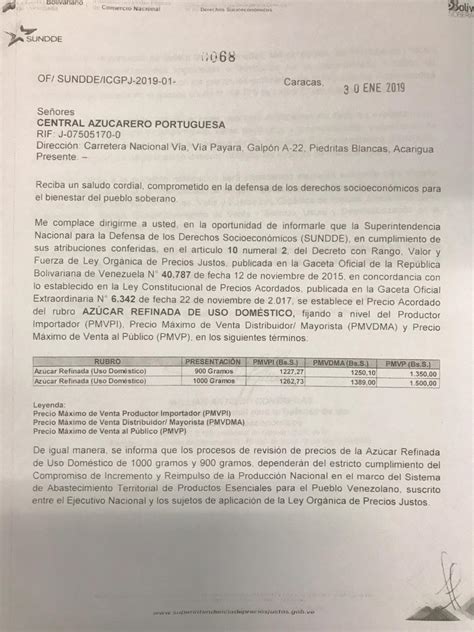 Sundde ajusta precio del kilogramo de azúcar a nivel del consumidor en