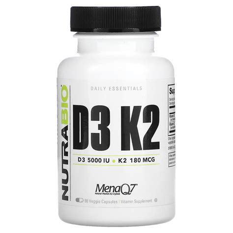 Nutrabio Labs D3 K2 60 Veggie Capsules Productcaster