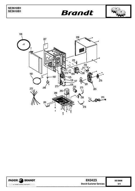 Pièces détachées Four micro ondes SE2610B SE2610B1 sav groupebrandt