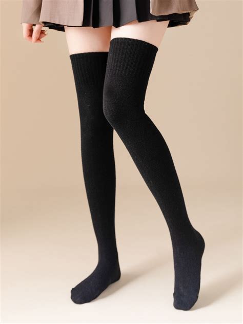 Wool Mix Solid Over The Knee Socks Knee Socks Over The Knee Socks Sock Boots Outfit