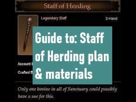 Diablo Staff Of Herding Guide Plan Material Locations Youtube