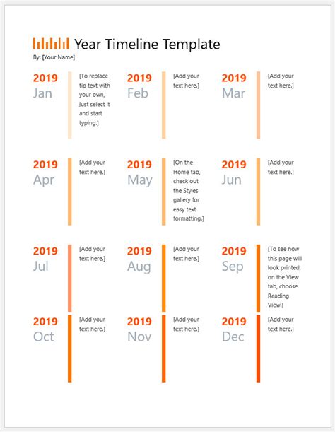 √ Free Printable Year Timeline Template