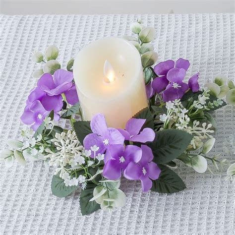 hengsof Candle Ring Wreaths, Artificial Rose Floral Candle Rings