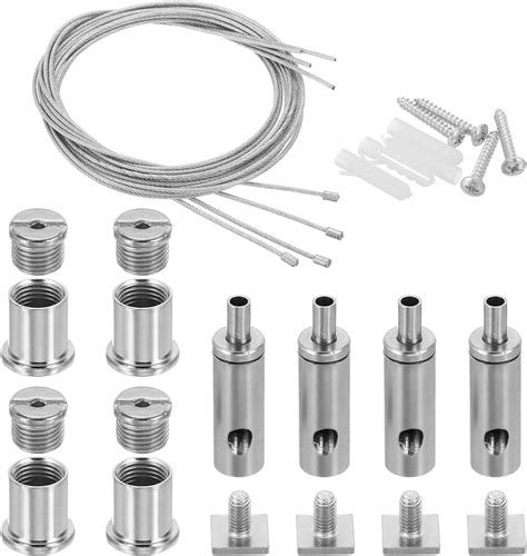 PATIKIL Ceiling Hanging Wire Cable Kit 4 Set Lights Panel Steel