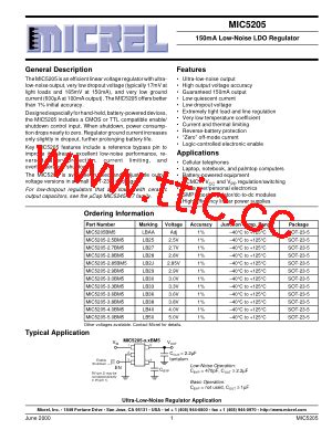 MIC5205 PDF文件 MIC5205 PDF文件在线浏览页面2 12 天天IC网