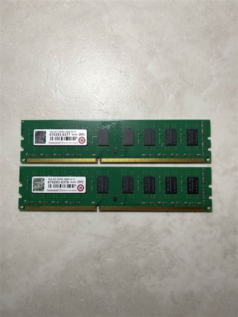 Transcend 16gb 8gb×2枚set Pc3 12800 Cl11 Ddr3 1600 み8gb｜売買されたオークション情報