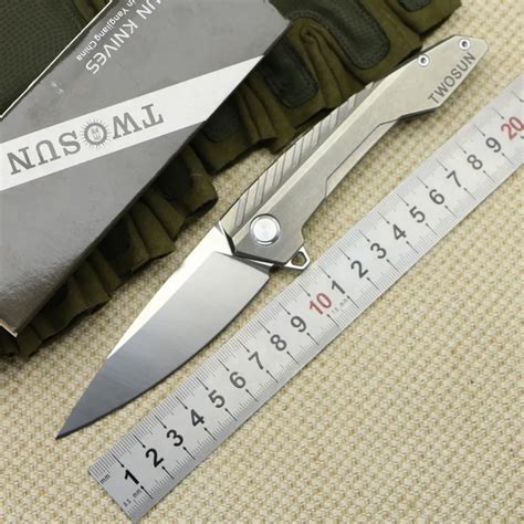 TWO SUN TW05 Flipper Ball Brearing Folding Knife D2 Blade Camping