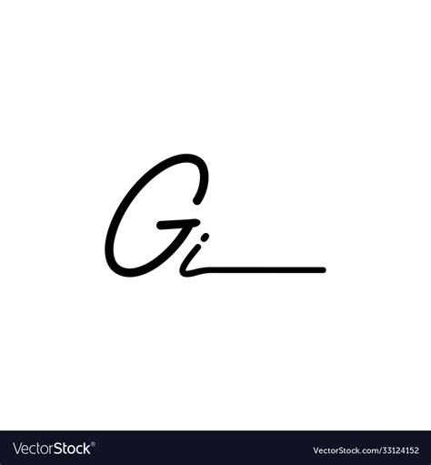 Letter Gi Signature Logo Template Royalty Free Vector Image