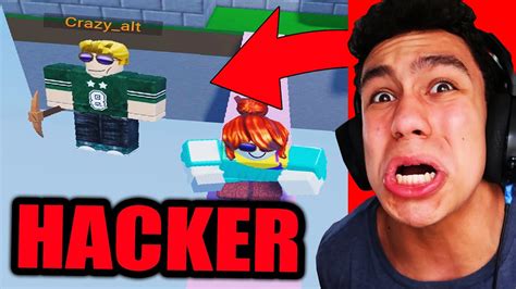 Beating A Hacker In Roblox Bedwars Youtube