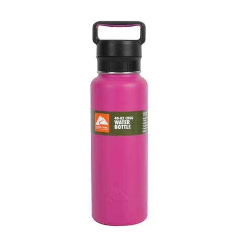 Ozark Trail 40 Fl Oz Insulated Stainless Steel Chug Water Bottle Twist Cap Hot Pink Walmart