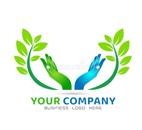 Hands Leaf Logo Stock Illustrations 3538 Hands Leaf Logo Stock