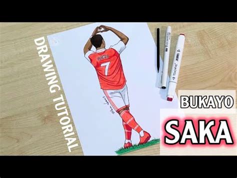 draw  soccer players bukayo saka arsenal youtube