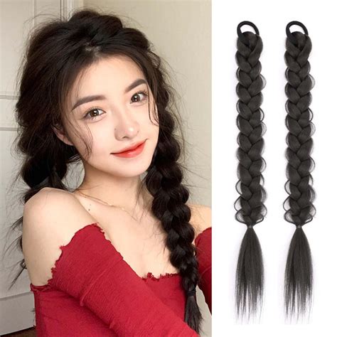 Wig Twist Braids Lantern Braids Braided Ponytail Hair Extensions For