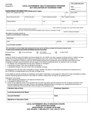 Insurance Declination Form Fill Online Printable Fillable Blank