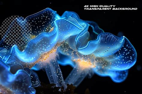 Premium PSD In The Depths Of The Ocean Bioluminescent Organisms Shine