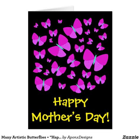 Many Artistic Butterflies Happy Mothers Day Card