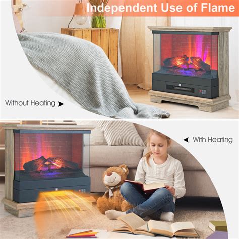 Inch Freestanding Electric Fireplace With Level Vivid Flame