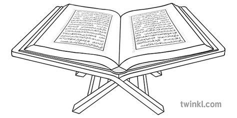 A Koran Schwarz Weiß Illustration Twinkl