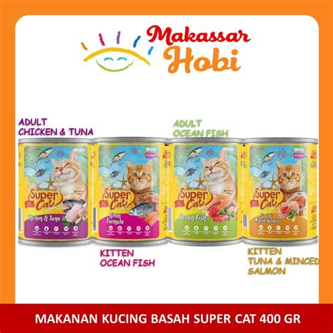 Jual Makanan Kucing Basah Supercat Super Cat Kaleng Gr G Gr