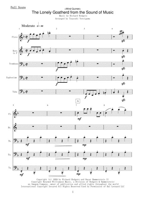 The Lonely Goatherd From The Sound Of Music Arr Tsuyoshi Yoroiguma